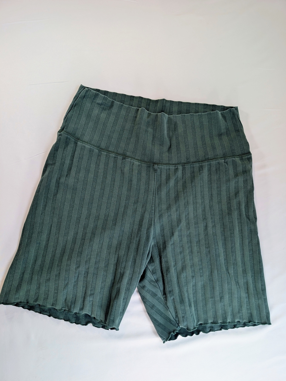 aerie Ribbed High-Waist Bike Shorts - Forest Green